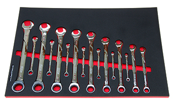 Foam Tool Organizer for 16 GearWrench Long Inch Non-Reversible Ratcheting Wrenches