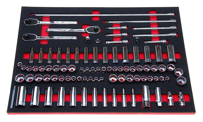 Foam Organizer for 76 Craftsman 3/8-drive Sockets with 3 Ratchets and 12 Additional Tools