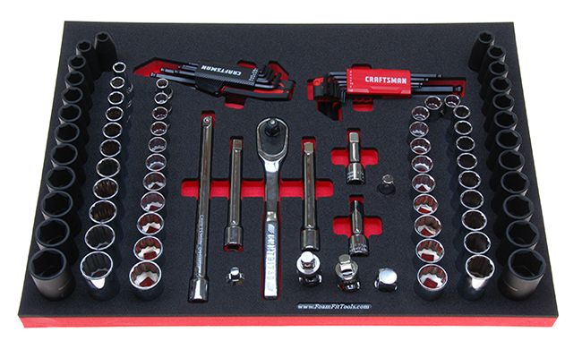 Foam Organizer for 66 Craftsman Sockets with 31 Additional Tools