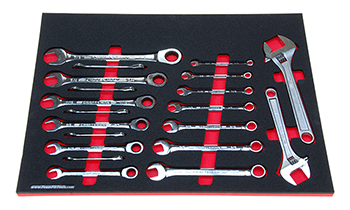 Foam Tool Organizer for 18 Craftsman Inch Wrenches with 2 Adjustable Wrenches