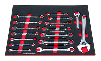 Foam Tool Organizer for 18 Craftsman Metric Wrenches with 2 Adjustable Wrenches