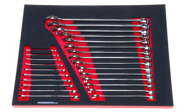 Foam Organizer for 25 GearWrench Metric Combination Wrenches