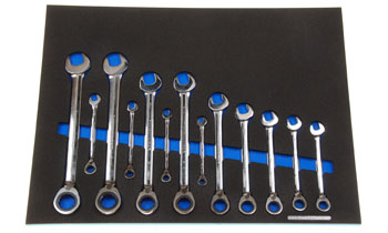 Foam Tool Organizer for 13 GearWrench Inch Reversible Ratcheting Wrenches