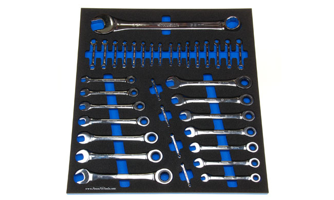 Foam Organizer for 35 Husky ratcheting, ignition, and combination wrenches