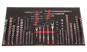 Foam Tool Organizer for 233 Husky Sockets with 5 Ratchets and 19 Additional Tools