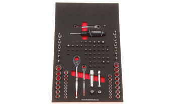 Foam Tool Organizer for 32 Husky Pass-Thru Sockets with 2 Ratchets and 69 Additional Tools