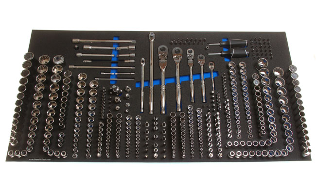 Foam Organizer for 333 Husky Sockets, 5 Ratchets, 23 Drive Tools, and 72 Screwdriver Bits