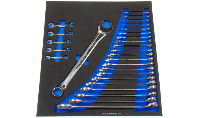 Foam Organizer for 22 Husky Metric Combination Wrenches and 5 Stubby Wrenches