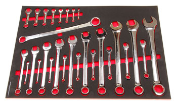 Foam Tool Organizer for 27 Husky Inch Combination and Stubby Wrenches with 1 Trailer Hitch Wrench