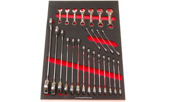 Foam Tool Organizer for 25 Husky Metric Non-Reversible Ratcheting Wrenches