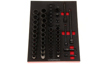 Foam Tool Organizer for 47 Husky Inch Impact Sockets and 9 Drive Tools