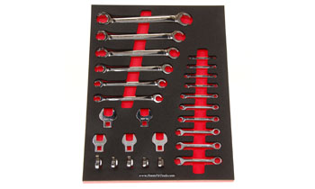 Foam Tool Organizer for 26 Husky Metric Crow Foot, Midget, and Flare-Nut Wrenches
