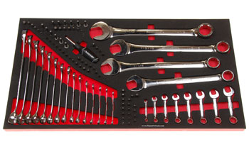 Foam Tool Organizer for 27 Husky Inch Combination and Stubby Wrenches with 72 Bits and Driver