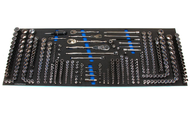 Foam Organizer for 333 Husky Sockets, 5 Ratchets, and 22 Drive Tools