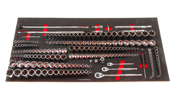 Foam Tool Organizer for 196 Tekton Sockets with 3 Ratchets and 13 Drive Tools