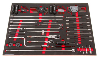 Foam Tool Organizer for 22 Husky Drive Tools with 2 Ratchets, 15 Hex Bit Sockets, and 80 Hex Keys