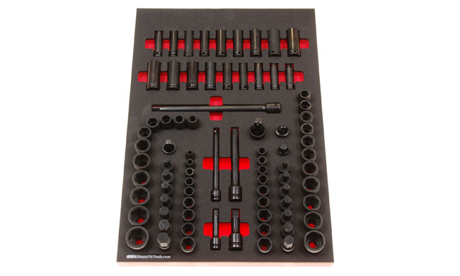 Foam Organizer for 72 Husky Impact Sockets and 9 Drive Tools