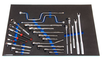 Foam Tool Organizer for 19 Craftsman Ratchets with 2 Speeder Handles and 3 Breaker Bars