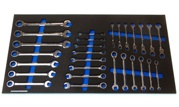 Foam Tool Organizer for 28 Husky Metric Reversible, Nonreversible, and Flex-Head Wrenches
