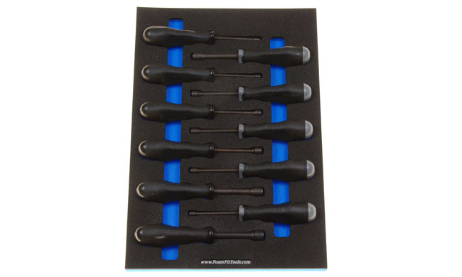 Foam Tool Organizer for 11 Tekton Nut Drivers