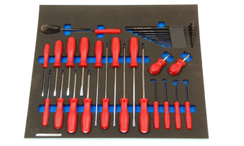 Foam Tool Organizer for 16 Tekton Hard Handle Screwdrivers with 19 Additional Tools