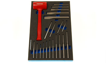 Foam Organizer for 20 Tekton Punches and Chisels with 1 Dead Blow Hammer