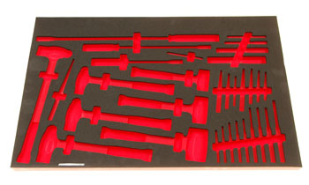 Foam Organizer for 22 Tekton Punches and Chisels with 7 Hammers and 3 Pry Bars