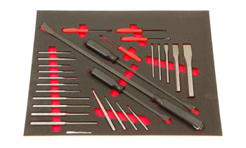 Foam Organizer for 20 Tekton Punches and Chisels with 7 Pry Bars