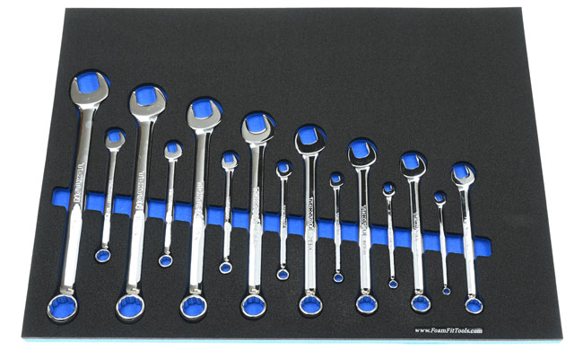 Foam Tool Organizer for 15 Tekton Inch Combination Wrench Set, Fits Version 2