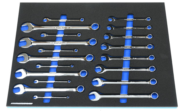 Foam Tool Organizer for 19 Tekton Metric Combination Wrench Set