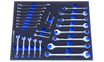 Foam Tool Organizer for 25 Quinn Metric Combination and Ratcheting Wrenches