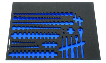 Foam Organizer for 116 Quinn 1/4 and 3/8-drive Sockets with 10 Drive Tools