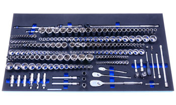 Foam Organizer for 205 Quinn Sockets with 3 Ratchets and 15 Drive Tools