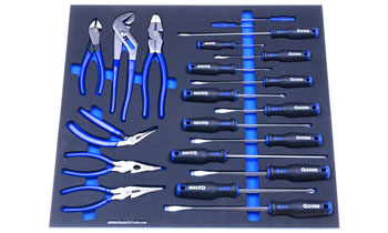 Foam Organizer for 6 Quinn Pliers with 15 Screwdrivers