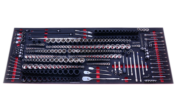 Foam Tool Organizer for 348 Quinn Sockets with 3 Ratchets and 20 Drive Tools