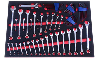 Foam Tool Organizer for 31 Quinn Combo Wrenches with 40 Hex Keys