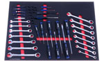 organizer F-06197-R for Quinn 428-pc set ratcheting wrenches and screwdrivers in 34-inch mechanic cart