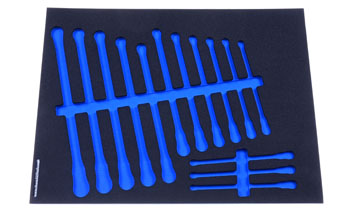 Foam Organizer for 14 Tekton Ratcheting Box End Wrenches, Satin Finish Version 2