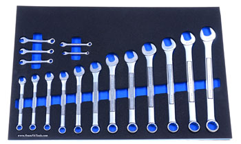 Foam Tool Organizer for 12 Craftsman Metric Combination Wrenches with 5 Midget Wrenches