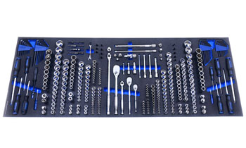 Foam Tool Organizer for 251 Quinn Sockets with 3 Ratchets and 128 Other Tools, Version 2