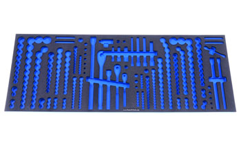 Foam Organizer for 251 Quinn Sockets with 3 Ratchets and 76 Other Tools, Version 2