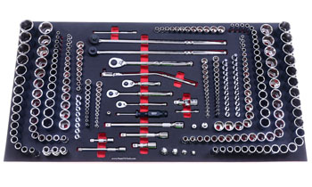 Foam Tool Organizer for 251 Tekton Sockets with 5 Ratchets and 18 Drive Tools