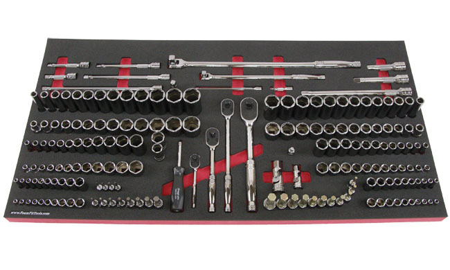 Foam Organizer for 164 Snap-on Sockets with 4 Ratchets and 17 Drive Accessories