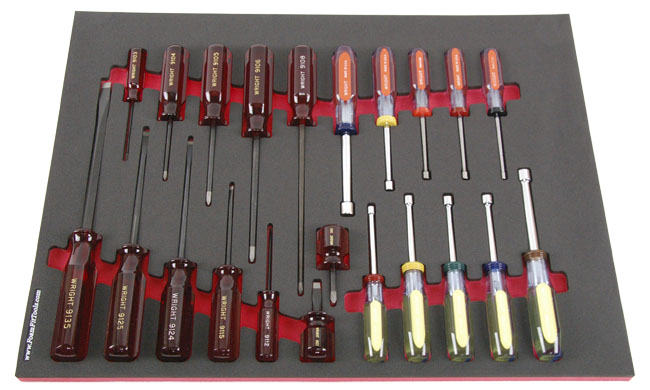Foam Organizer for 12 Wright Screwdrivers and 10 Wright Nut Drivers