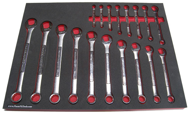 Foam Organizer for 18 Craftsman Metric Wrenches
