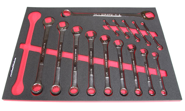 Foam Organizer for 16 Craftsman Raised-Panel Inch Combination Wrenches