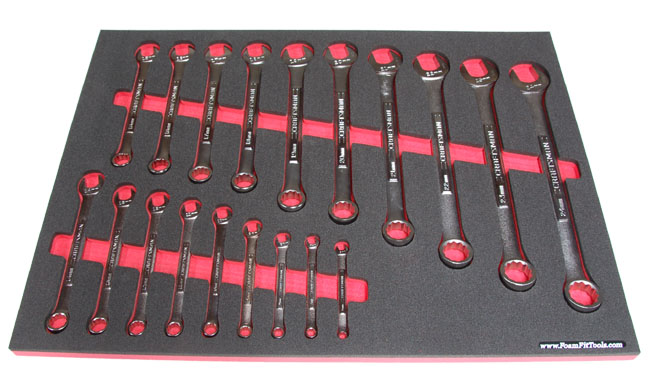 Foam Organizer for 19 Craftsman Raised-Panel Metric Combination Wrenches