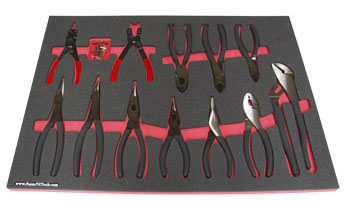 Foam Tool Organizer for 10 Craftsman Pliers and 2 Snap Ring Pliers