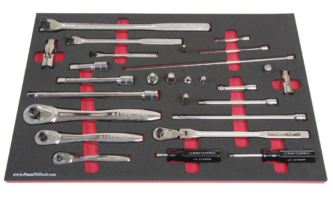 Foam Organizer for Craftsman Ratchets, Extensions, and Drive Tools from the 540-Piece Mechanics Tool Set