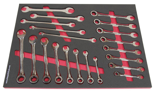 Foam Organizer for Craftsman Reversible Ratcheting Wrenches from the 540-Piece Mechanics Tool Set